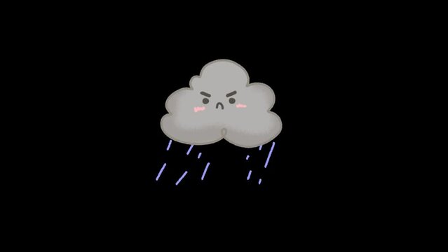 Animated Angry Storm Cloud icon background, logo symbol, social media
