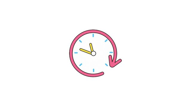 Animated Clock icon background, logo symbol, social media 
