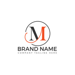 Free vector m lettering logo design template for business identity.