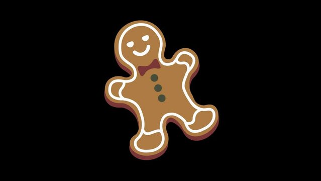 Animated Gingerbread Man icon background, logo symbol, social media