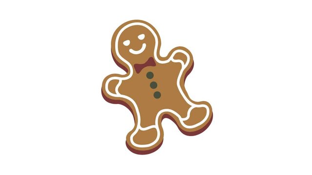 Animated Gingerbread Man icon background, logo symbol, social media