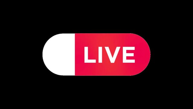 Animated Live icon background, logo symbol, social media 
