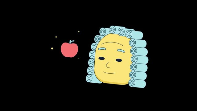 Animated Isaac Newton icon background, logo symbol, social media
