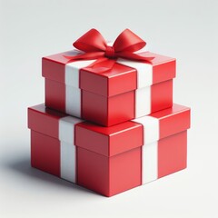 Obraz premium red gift box with ribbon
