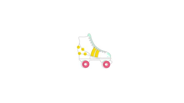 Animated Roller Skates icon background animated, logo symbol, social media