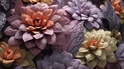 textile woven flowers.Generative AI