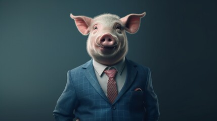 This is how you dress a mean pig in a blue suite.Generative AI