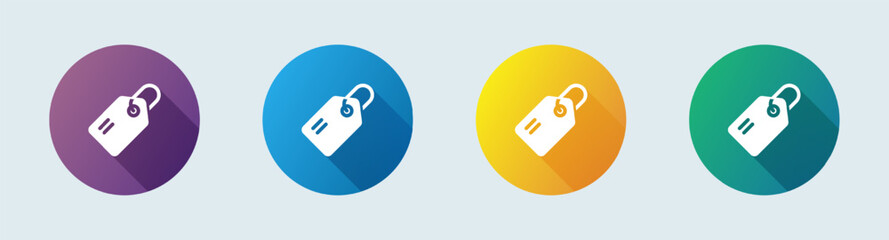 Price tags solid icon in flat design style. Label signs vector illustration.