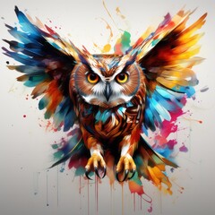 owl in the night created with generative AI software
