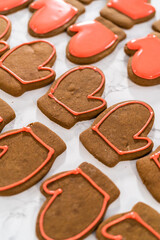 Christmas gingerbread cookies with royal icing