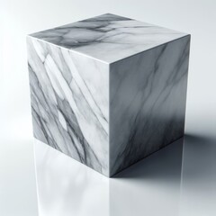 marble cube isolated on white
