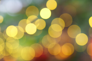 Electric lights shimmer from decorative string lights