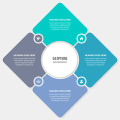 Four Options Steps Circle Infographic Template Design