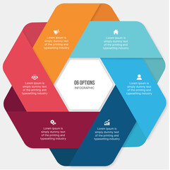 Creative Infographic Template Design With 6 Steps, Process Workflow Diagram