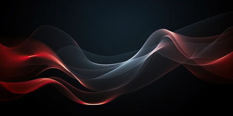 Abstract dark background with orange color neon flame waves