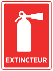 "extincteur" means fire extinguisher sign in french