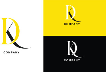 Minimal and unique DK letter logo for business and corporate identity. - obrazy, fototapety, plakaty