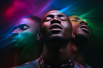 Fototapeta premium Dreamscape Silhouettes: African Man's Reverie