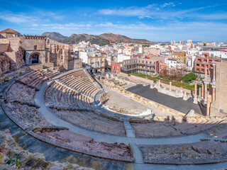  Cartagena, Spain - The partly restored Roman Theatre of Cartagena, dating from the reign of...