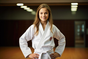 Teen Girl Demonstrating Jiu Jitsu Stance