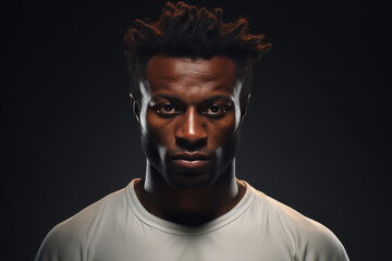 Fototapeta premium Close-Up of a Black Jiu Jitsu Fighter with Defined Physique