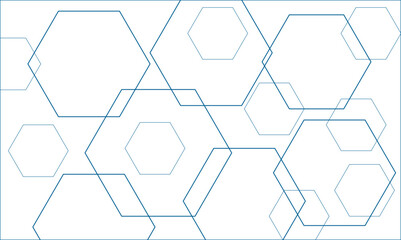Abstract vector hexagons pattern background. Geometric simple hexagonal concept technology background elements. Medical, technology or science design.