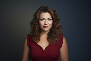 Fototapeta premium Radiant Author: Chubby 35-Year-Old Woman on Stage