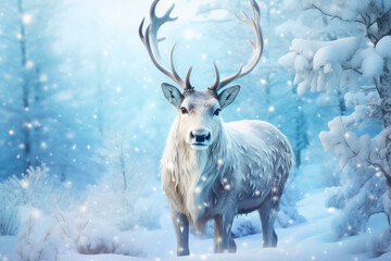 Winter Harmony: Graceful Reindeer in the Cold