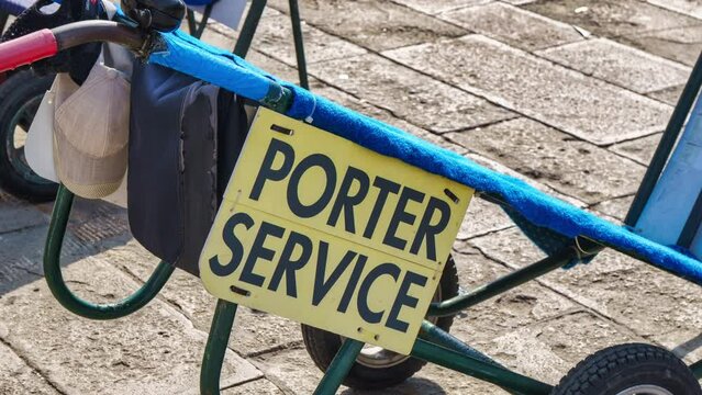 Porter service at St. Mark's Square in Venice, Italy