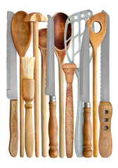 Vintage Landhaus Kochutensilien   Hintergrund transparent PNG cut out