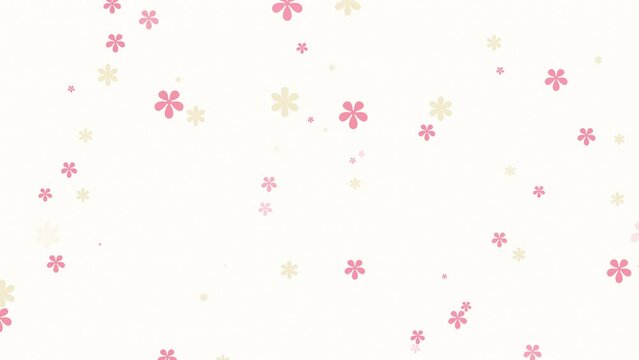 Cute Little Pink And Yellow Flower Motion Background