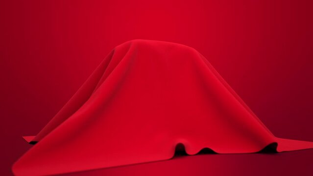 A 3D piece of cloth that slides off a heart to stylishly reveal a red heart.