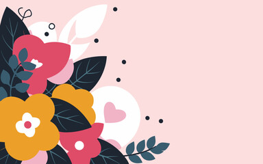 Valentine's day, women's day, spring abstract background poster with copy space. Good for postcards, email header, wallpaper, banner, events, covers, advertising, and more.