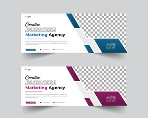Facebook cover design with creative shape or web banner for digital marketing business ,