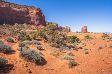 hiking in the monument valley, arizona, usa