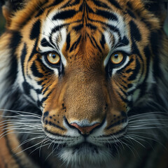 Fototapeta na wymiar Stunning Tiger Close-Up Portrait in Natural Habitat