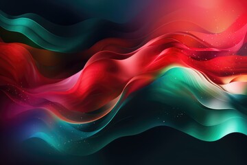 Abstract background with red, white and green waves for Hungarian Revolution of 1848 Memorial Day - obrazy, fototapety, plakaty