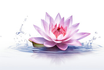 A Beautiful Pink Water Lily Floating on Calm Water