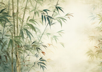 A Serene Bamboo Tree Amidst a Misty Forest
