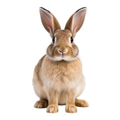 Rabbit looking forward on transparent Background