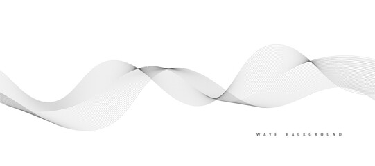 Lines for the background. Black stripes on a white background. Set of wavy lines. Multiple line waves. Creative line art. Grey waves with lines. Vector waves set. Curved wavy line, smooth stripe.
