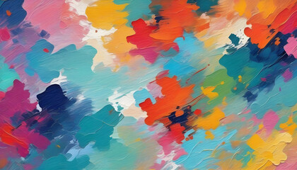 Modern impressionism technique. Wall poster print template. Abstract painting art. Hand drawn by dry brush of paint background texture. Oil painting style created with generative ai