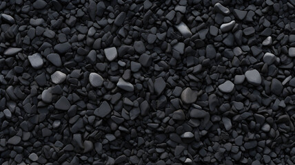 Fototapeta na wymiar black round pebble texture, small dark gravel, round little stone background texture, volcano rock, smooth stones, 