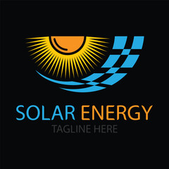 sun solar energy logo vector