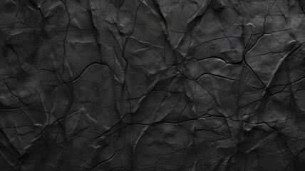 Black stone grunge background, dark grey rock texture with cracks, cracked concrete 3D texture, natural slate texture with pattern,  - obrazy, fototapety, plakaty