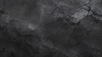 Black stone grunge background, dark grey rock texture with cracks, cracked concrete 3D texture, natural slate texture with pattern,  - obrazy, fototapety, plakaty