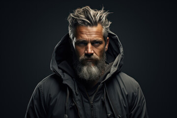 Obraz premium An individual with a confident stance, isolated on a gray background, illustrating the strength found in solitude. Generative Ai.