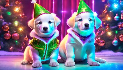 Fototapeta premium labrador retriever puppy and dog