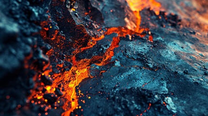 Abstract interpretation of heat beneath, Earth's surface for geothermal energy, AI Generated - obrazy, fototapety, plakaty