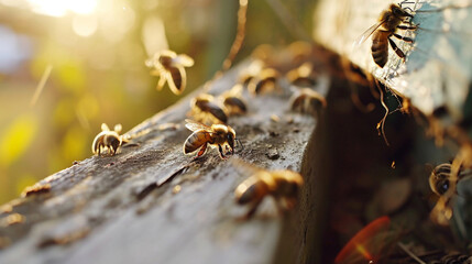 Beekeepers preserving essential bee population, AI Generated - obrazy, fototapety, plakaty